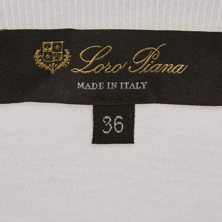 Pre Owned Loro Piana White Cotton Jersey Crew Neck T-Shirt XS