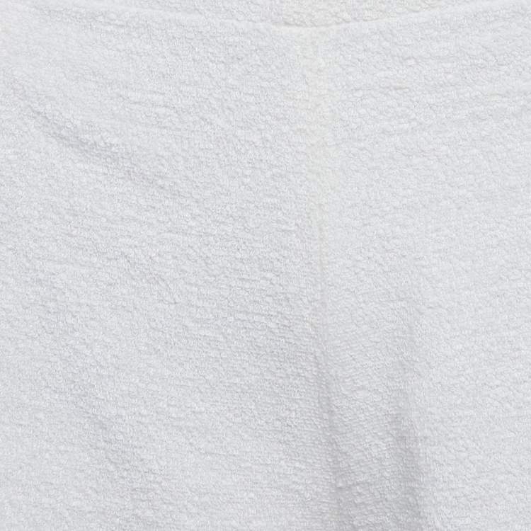 Pre Owned Loro Piana Ecru/White Terry Linen Blend Shorts M