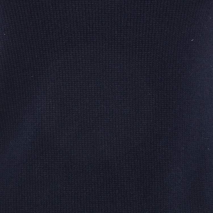 Pre Owned Loro Piana Navy Blue Cashmere Long Sleeve Turtle Neck Sweater XS