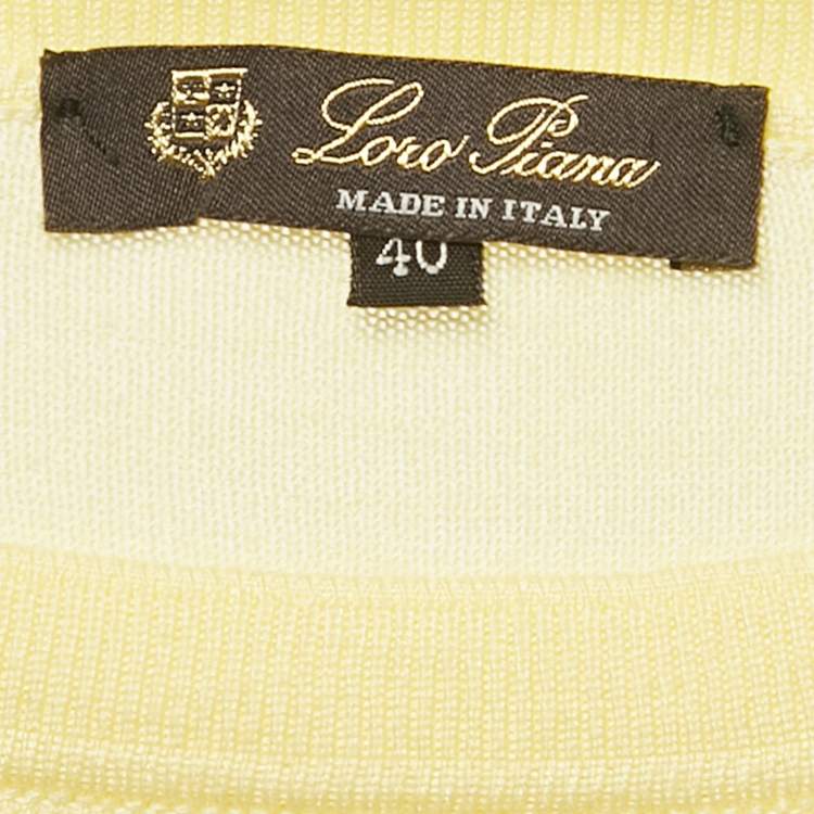 Pre Owned Loro Piana Yellow Silk Blend Boat Neck Pullover S