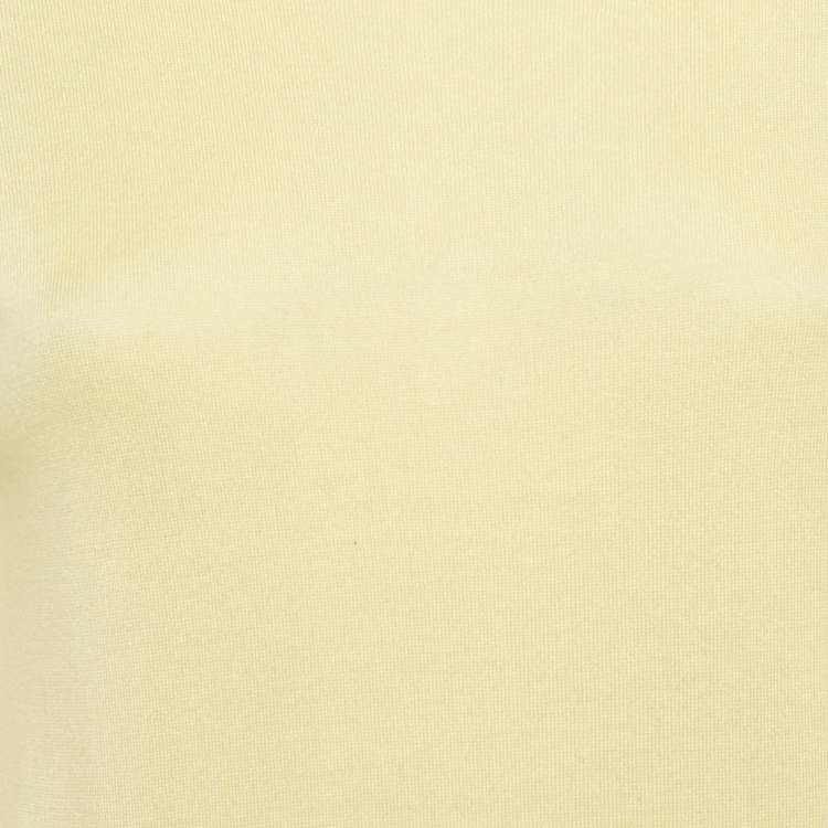 Pre Owned Loro Piana Yellow Silk Blend Boat Neck Pullover S