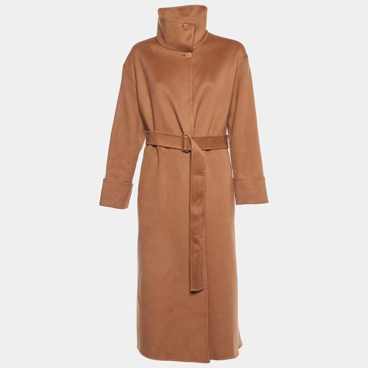Pre Owned Loro Piana Brown Baby Cashmere Belted Long Coat S