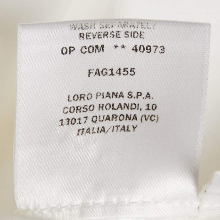 Pre Owned Loro Piana White Cotton Button Front Blouse S