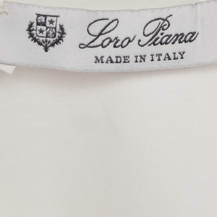 Pre Owned Loro Piana White Cotton Button Front Blouse S