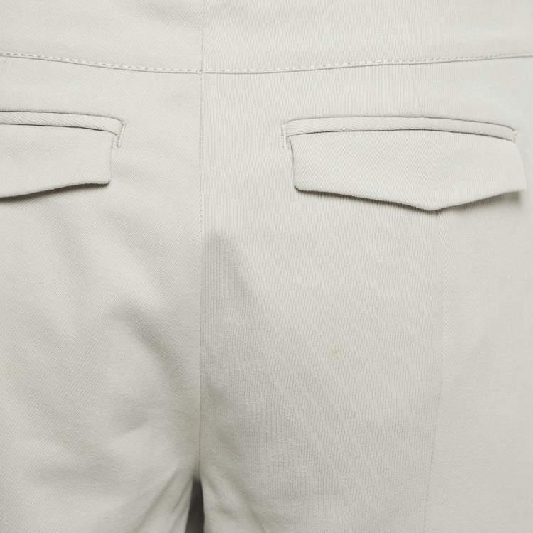 Pre Owned Loro Piana Grey Cotton Slim Fit Trousers M