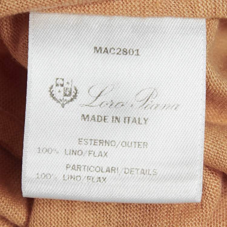Pre Owned Loro Piana Yellow Linen Jersey Crewneck T-Shirt M