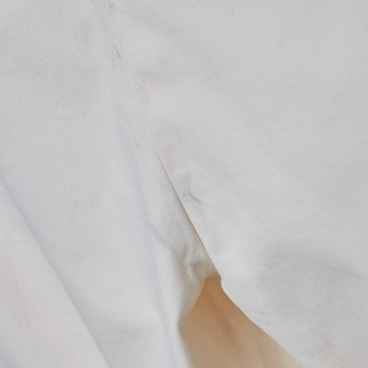 Pre Owned Loro Piana Off White Cotton Trousers S