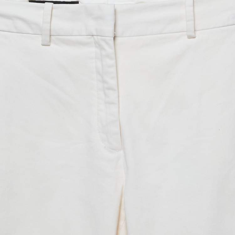 Pre Owned Loro Piana Off White Cotton Trousers S