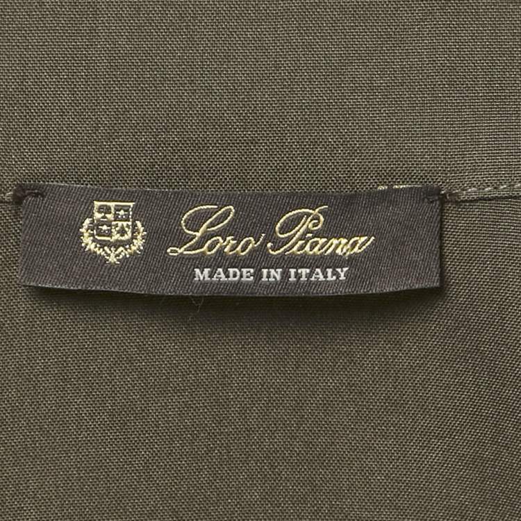 Pre Owned Loro Piana Olive Green Silk Carissa Tuxedo Shirt S