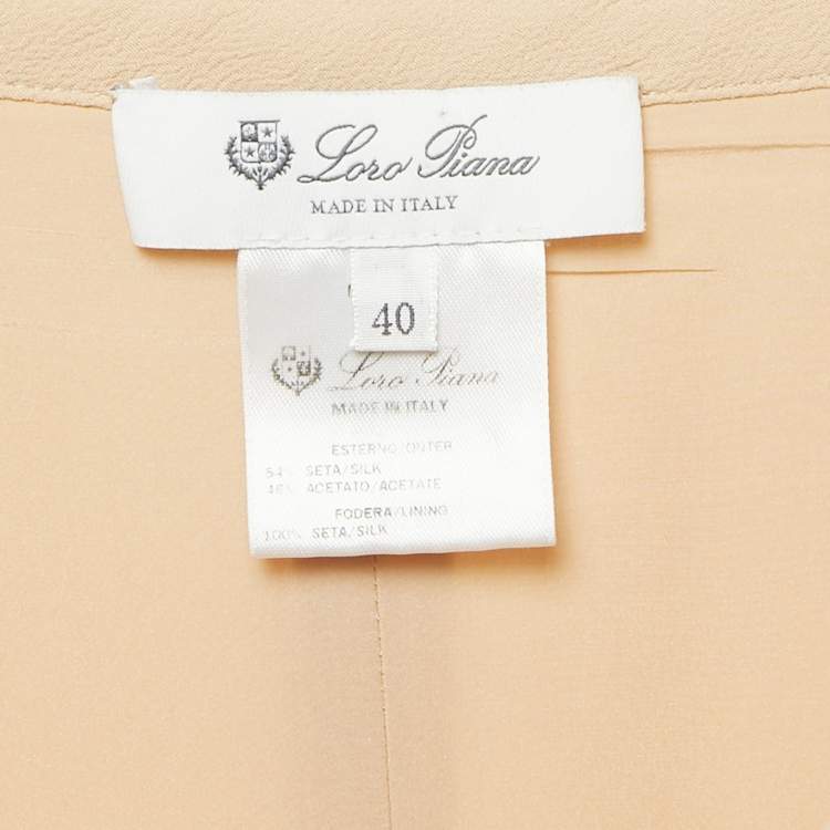 Pre Owned Loro Piana Beige Silk Maxi Skirt S