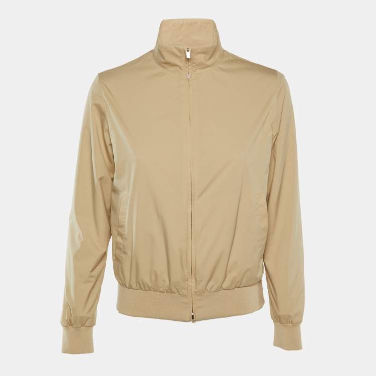 Pre Owned Loro Piana Beige Nylon & Cashmere Reversible Storm System Bomber Jacket XS