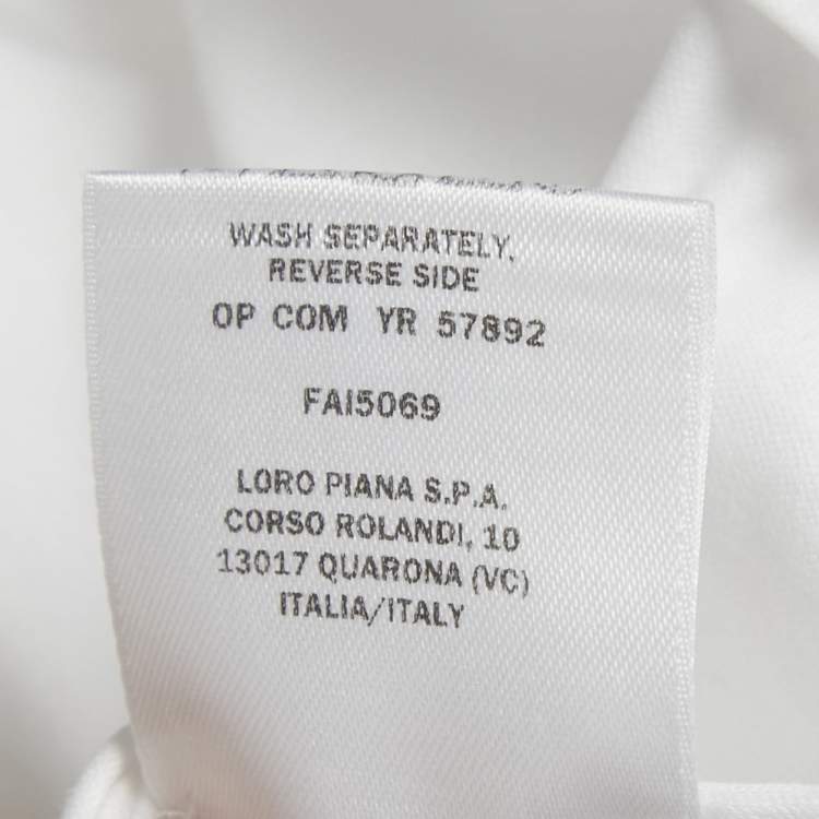 Pre Owned Loro Piana White Cotton Crew Neck T-Shirt L