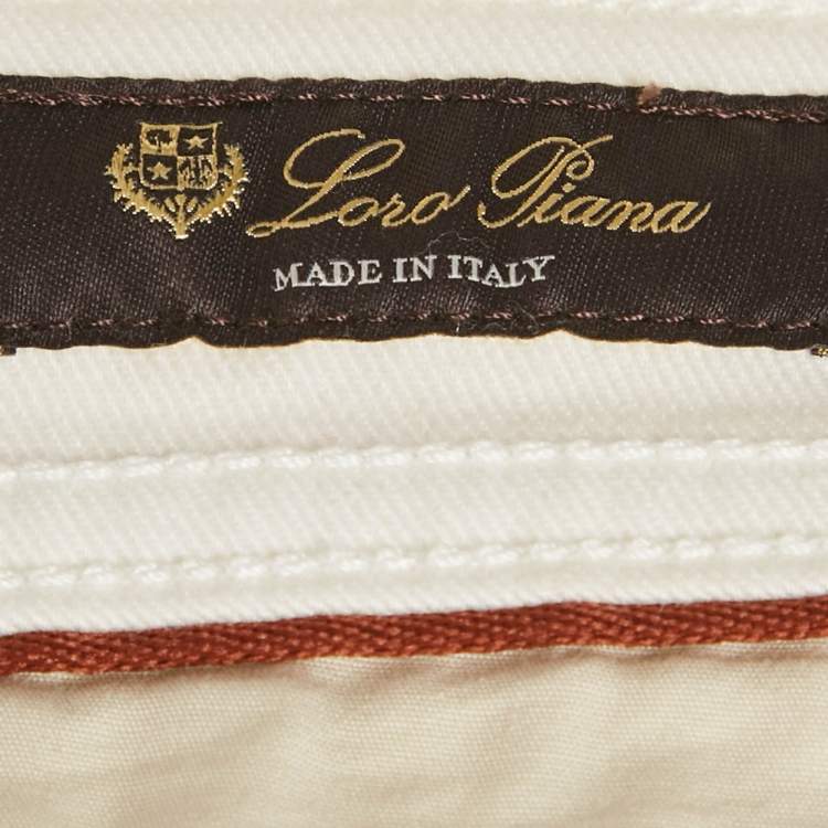 Pre Owned Loro Piana Off White Denim Skinny Fit Jeans M Waist 32"