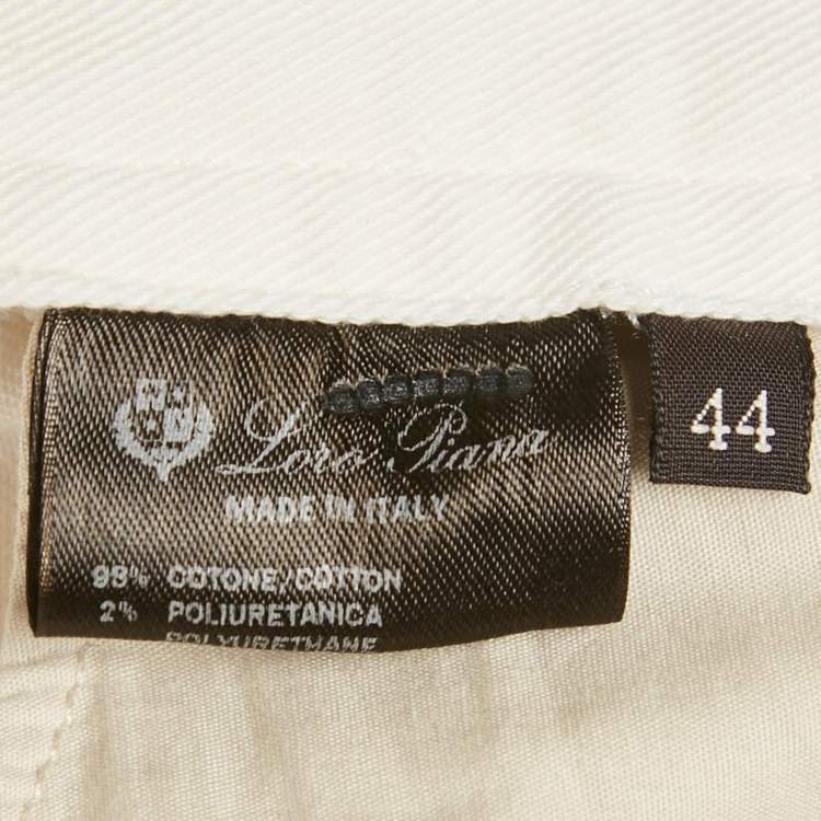 Pre Owned Loro Piana Off White Denim Skinny Fit Jeans M Waist 32"
