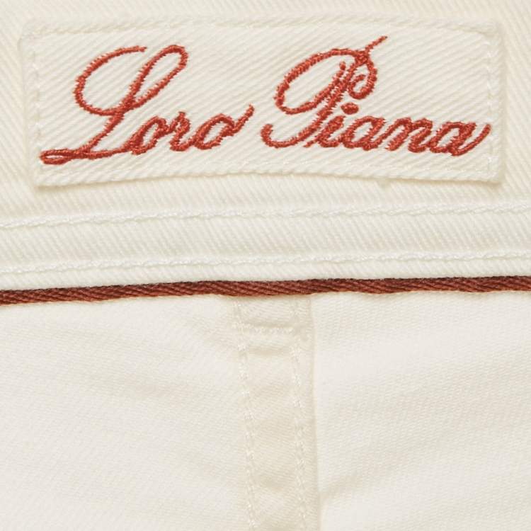 Pre Owned Loro Piana Off White Denim Skinny Fit Jeans M Waist 32"