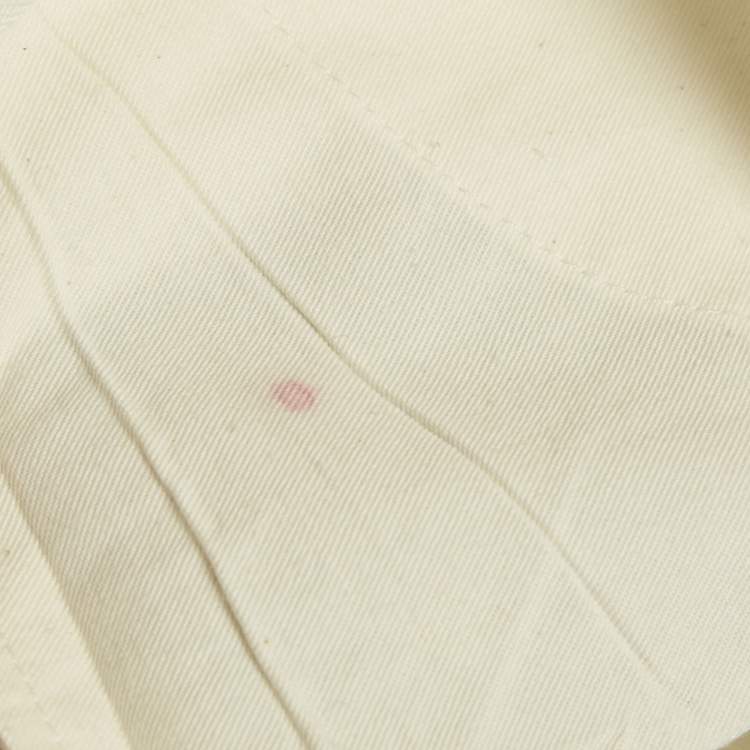 Pre Owned Loro Piana White Denim Wide Leg Jeans S Waist 25"