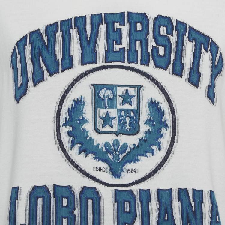 Pre Owned Loro Piana White Varsity Jersey T-Shirt XS