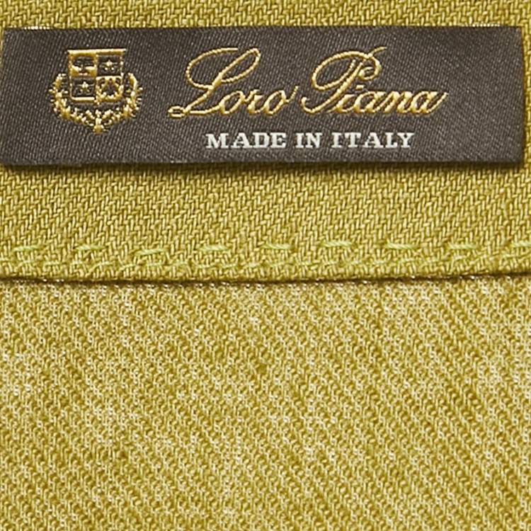 Pre Owned Loro Piana Green Embroidered Detail Linen Midi Dress S 