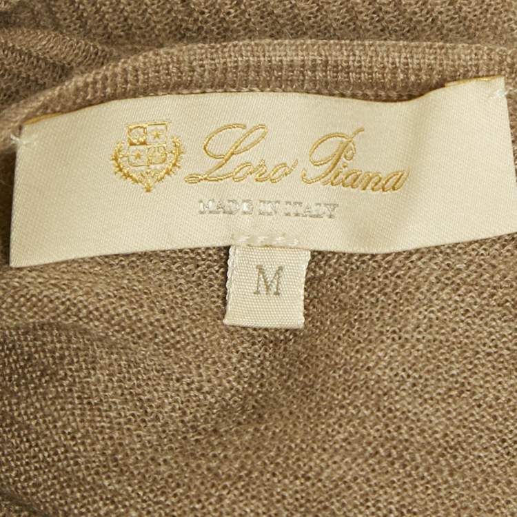 Pre Owned Loro Piana Beige Wool Blend Shoulder Wrap Maxi Skirt M