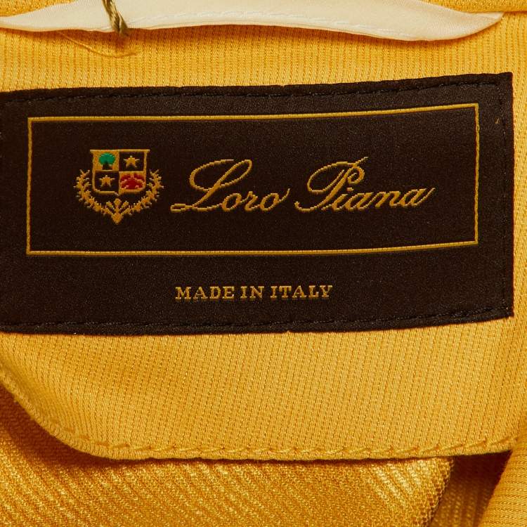 Pre Owned Loro Piana Yellow Cotton & Silk Button Front Jacket L