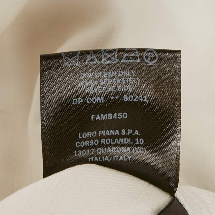 Pre Owned Loro Piana White Logo Embroidered Pocket Top S