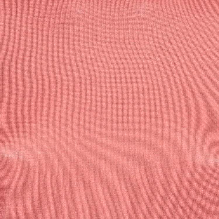 Pre Owned Loro Piana Pink Silk Knit Crewneck Sweater S