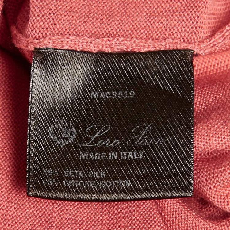 Pre Owned Loro Piana Pink Silk Knit Crewneck Sweater S