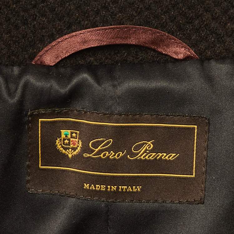 مملوكة مسبقًا معطف لورو بيانا كشمير بني طويل كبير