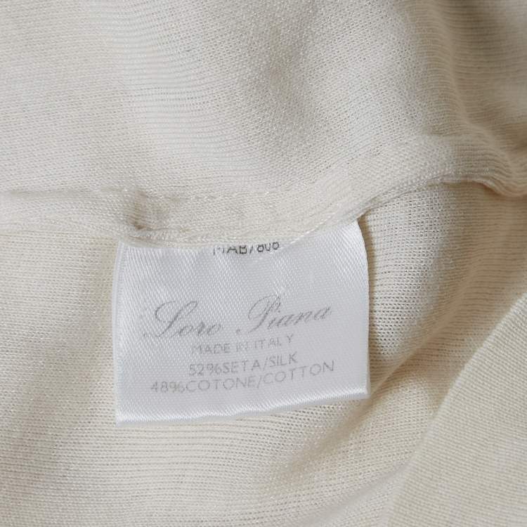 Pre Owned Loro Piano Cream Jersey Collared Top S