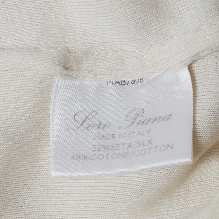 Pre Owned Loro Piano Cream Jersey Collared Top S