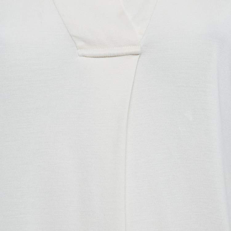 Pre Owned Loro Piano Cream Jersey Collared Top S