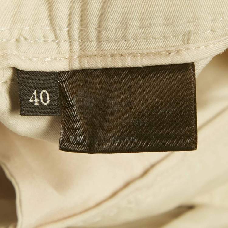 Pre Owned Loro Piana Beige Stretch Gabardine Formal Trousers S