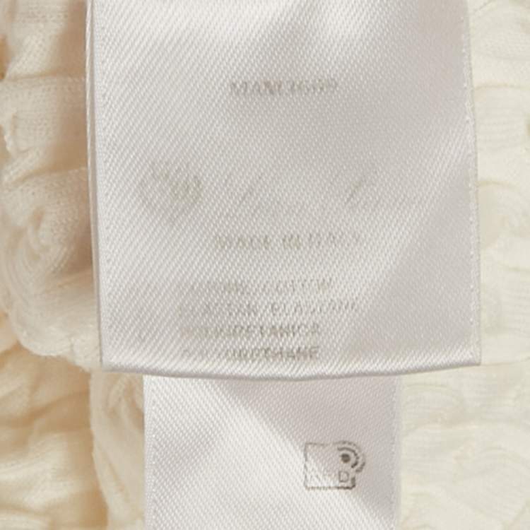 Pre Owned Loro Piana White Textured Jersey High-Neck Top S