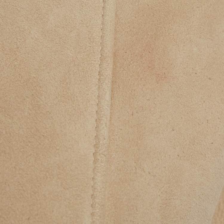 Pre Owned Loro Piana Beige Shearling Short Sleeve Jacket S
