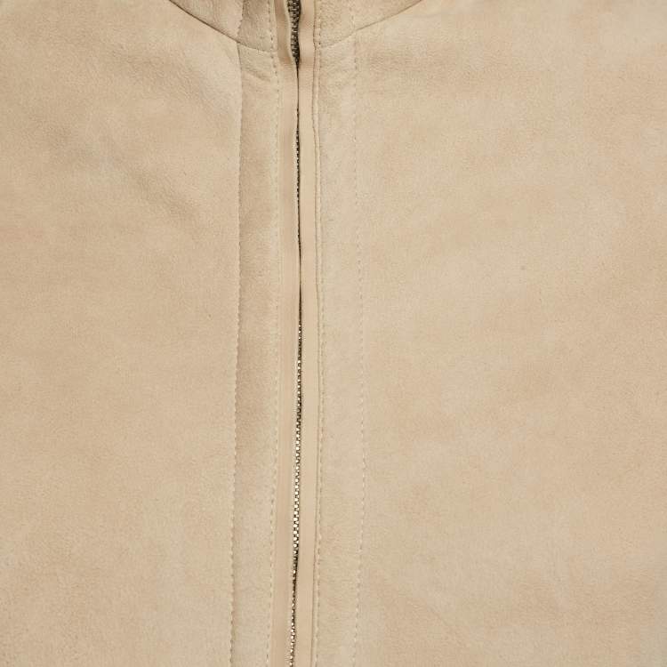 Pre Owned Loro Piana Beige Shearling Short Sleeve Jacket S