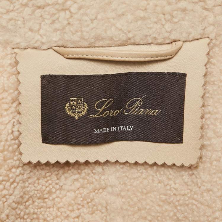 Pre Owned Loro Piana Beige Shearling Short Sleeve Jacket S