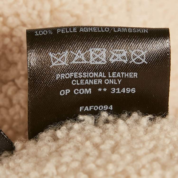 Pre Owned Loro Piana Beige Shearling Short Sleeve Jacket S