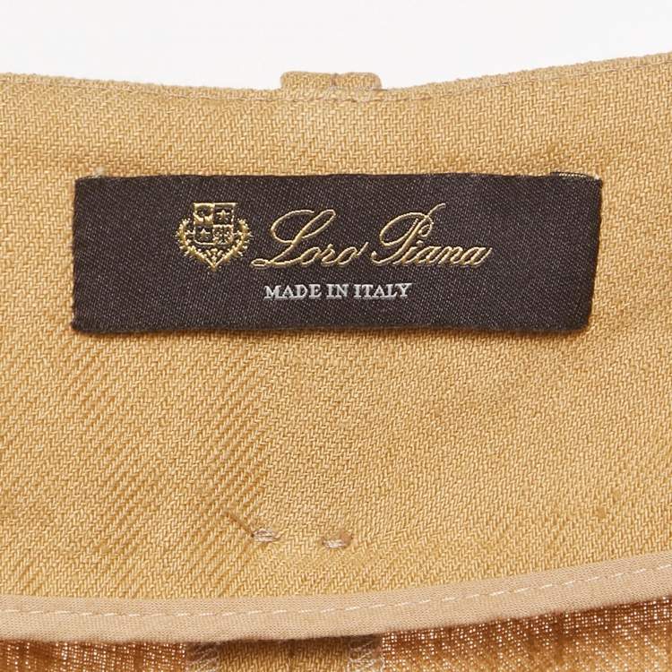 Pre Owned Loro Piana Yellow Linen Flared Trousers S