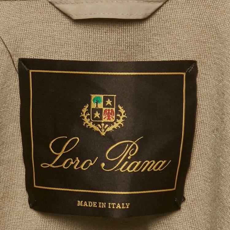 Pre Owned Loro Piana Beige Nylon Concealed Hood Traveler Jacket S