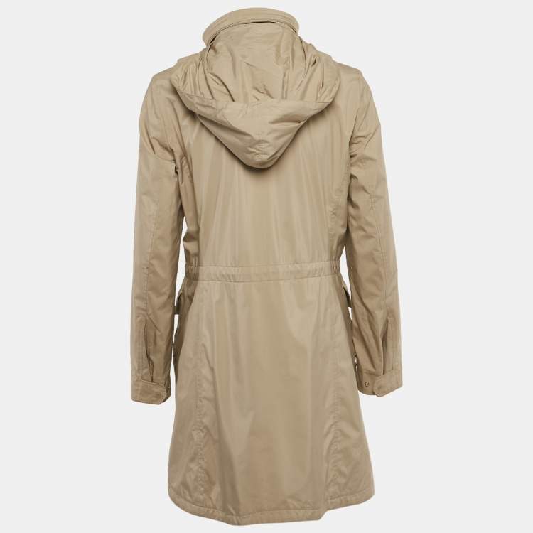 Pre Owned Loro Piana Beige Nylon Concealed Hood Traveler Jacket S