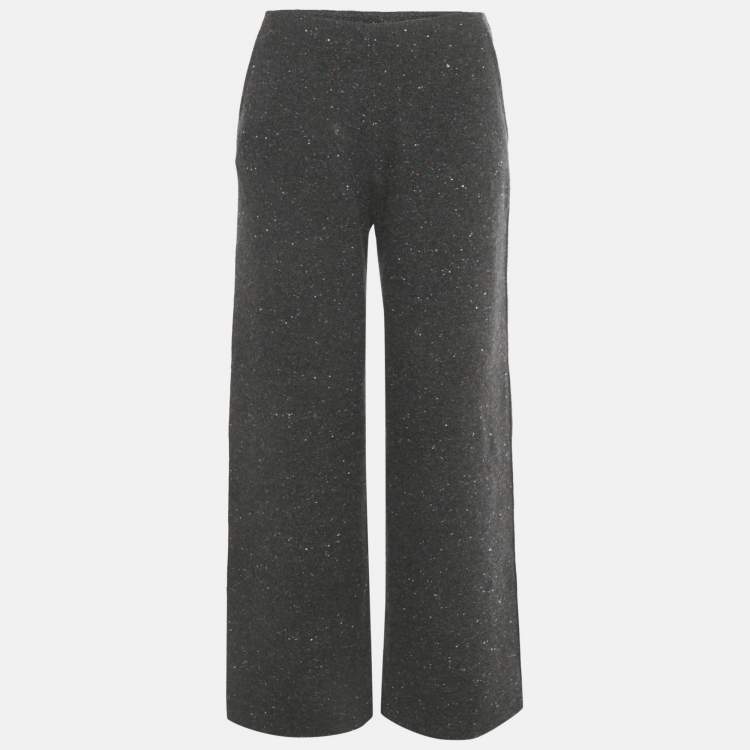 Pre Owned Loro Piana Grey Patterned Cashmere Pants S