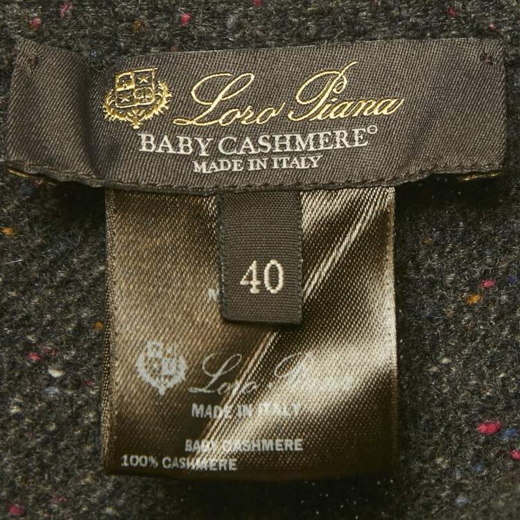 Pre Owned Loro Piana Grey Patterned Cashmere Pants S