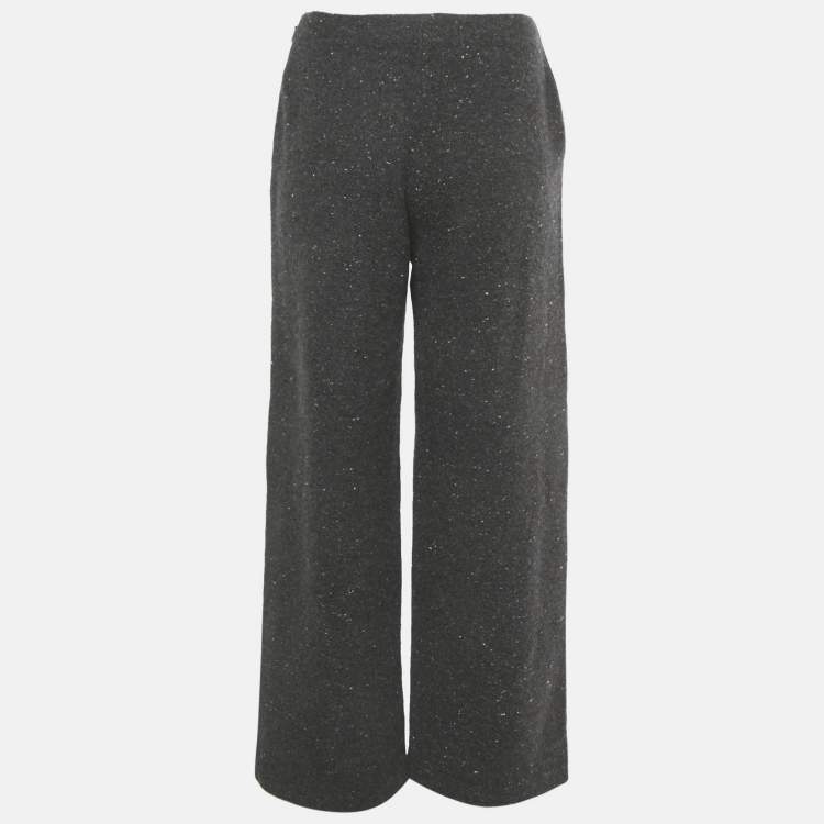 Pre Owned Loro Piana Grey Patterned Cashmere Pants S