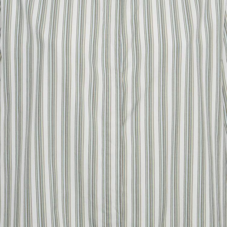 Pre Owned Loro Piana White Striped Cotton Oversized Shirt L