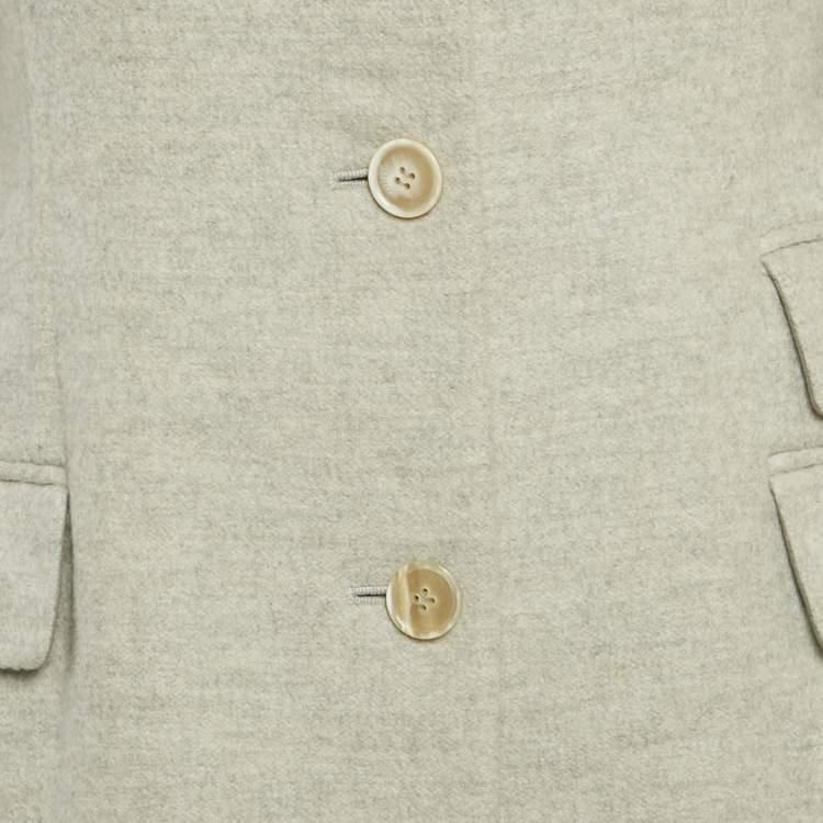 Pre Owned معطف لورو بيانا كشمير رمادي فيلت متوسط الطول متوسط