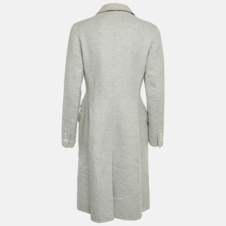 Pre Owned معطف لورو بيانا كشمير رمادي فيلت متوسط الطول متوسط