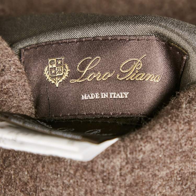 Pre Owned جاكيت لورو بيانا كشمير بني/رمادي للأطفال جيمي مقاس صغير