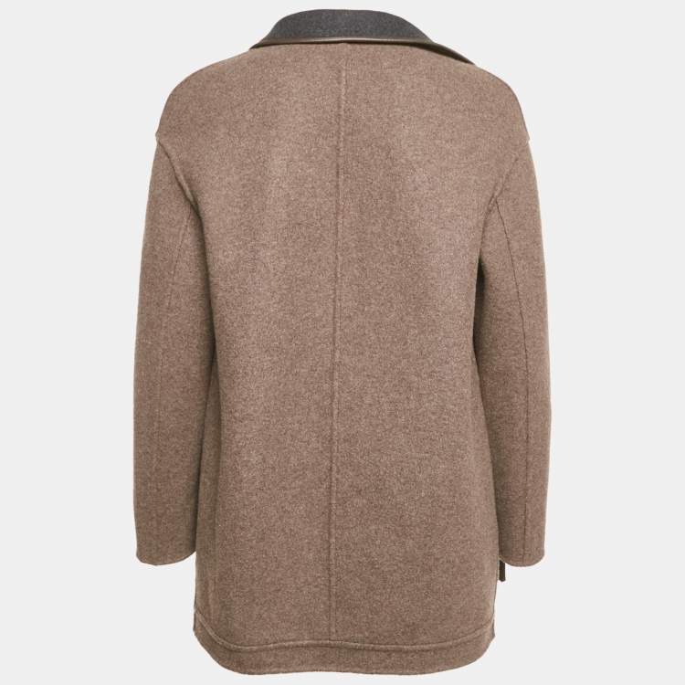 Pre Owned جاكيت لورو بيانا كشمير بني/رمادي للأطفال جيمي مقاس صغير