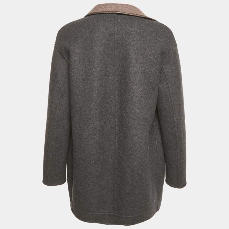 Pre Owned جاكيت لورو بيانا كشمير بني/رمادي للأطفال جيمي مقاس صغير