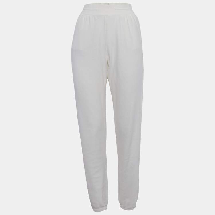 Pre Owned Loro Piana Off-White Knit Sweatpants S